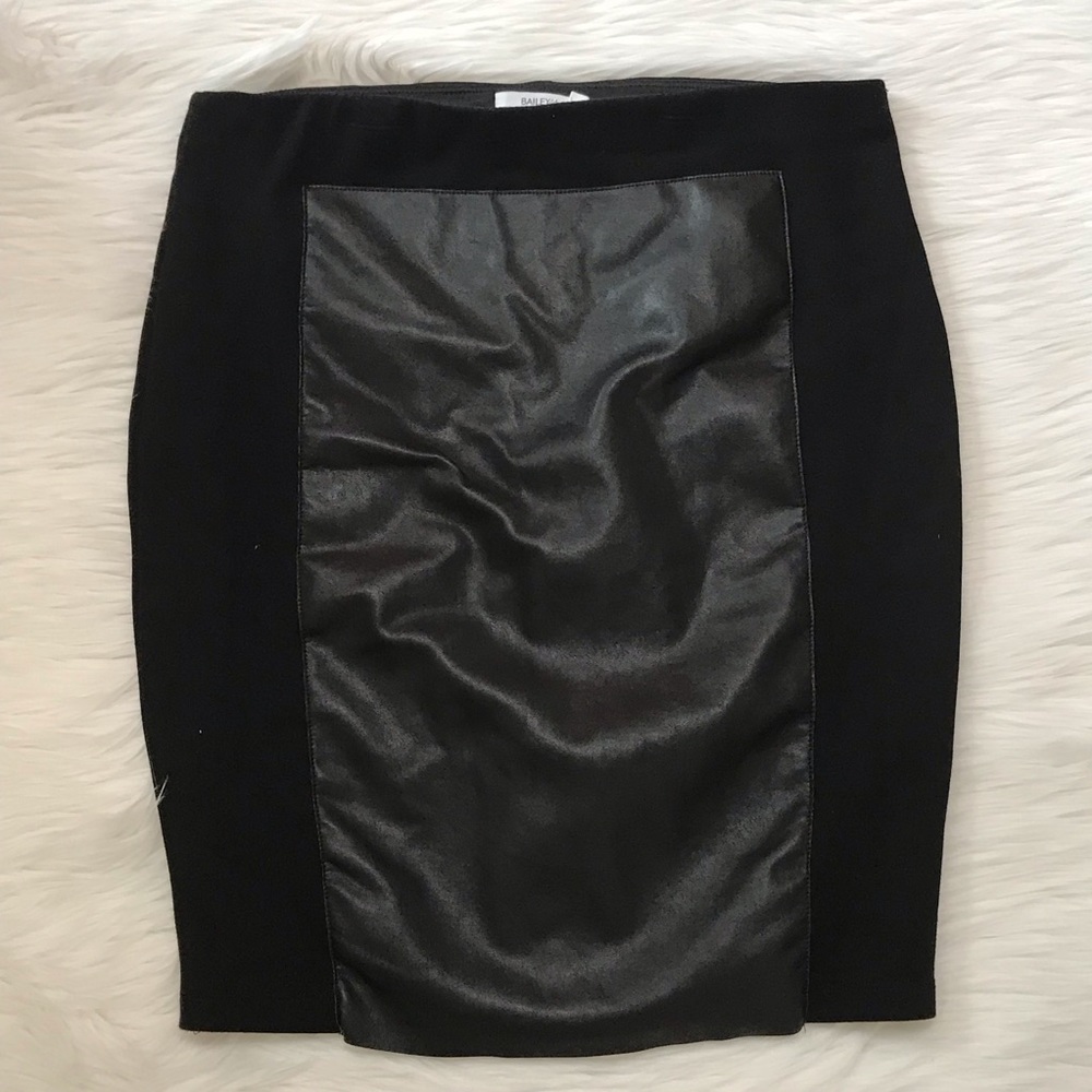 Bailey 44 Faux Leather Panel Knit Skirt